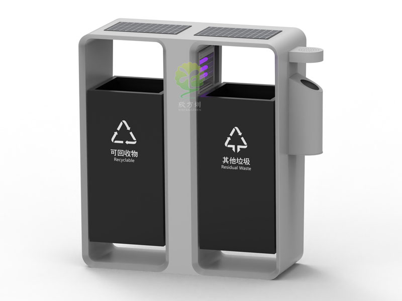 太陽(yáng)能滅蚊燈垃圾桶智慧城市戶外滅蚊不銹鋼果皮箱